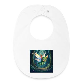 Forest Rainbow Dragon - Baby Organic Bib - white - Front
