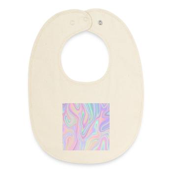Irideszierende Abstrakte Liquid Pastel Muster - Baby Organic Lätzchen - Natur - Vorne