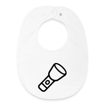 lampe torche - Bavoir bébé bio - blanc - Devant