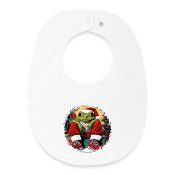 Grenouilles de Noël - Bavoir bébé bio - blanc - Devant