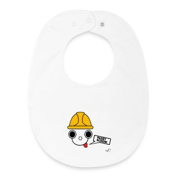 Koppie with construction worker's helmet - Baby Organic Bib - white - Front