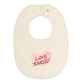 love yourself - Baby Organic Bib - soft Ecru - Front