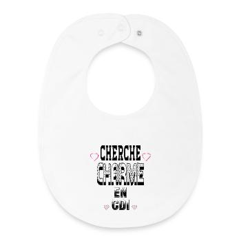 Cherche Charme en CDI - Bavoir bébé bio - blanc - Devant