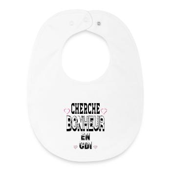 Cherche Bonheur en CDI - Bavoir bébé bio - blanc - Devant