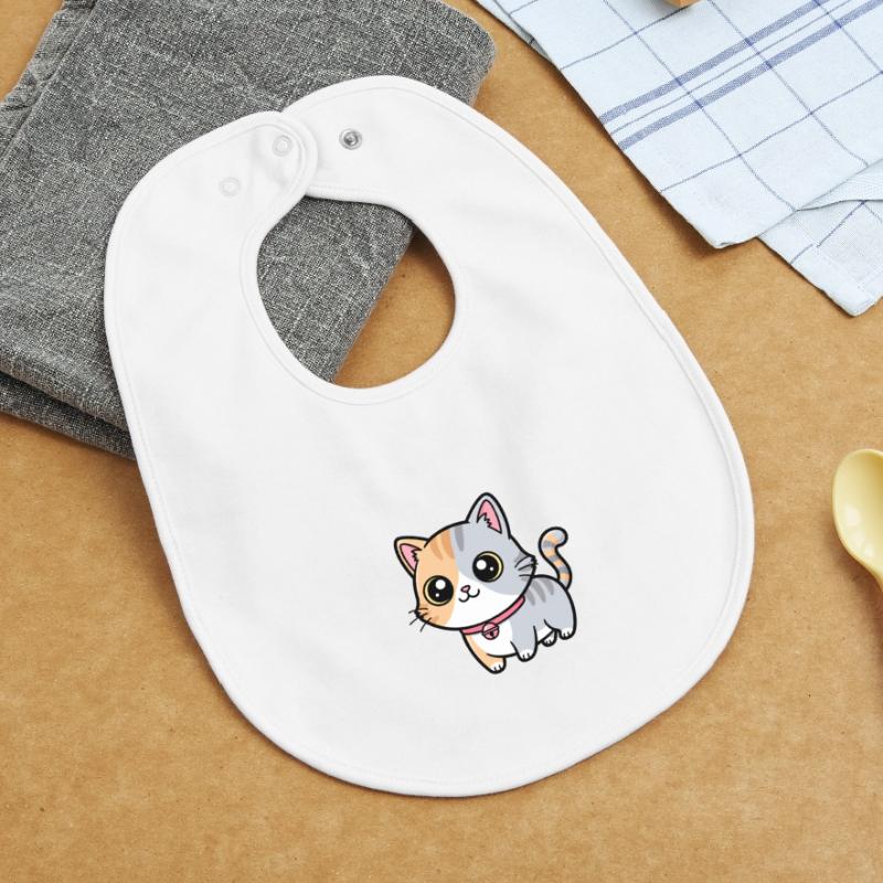 Charme de collier chaton calicot Bavoir bébé bio