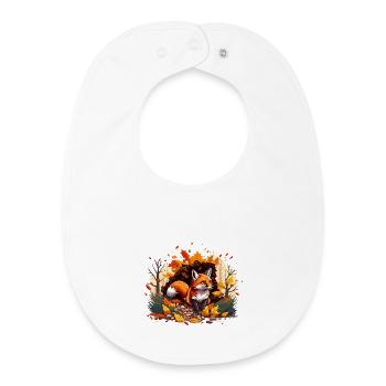 Fuchs im Herbstlaub - Baby Organic Lätzchen - Weiß - Vorne