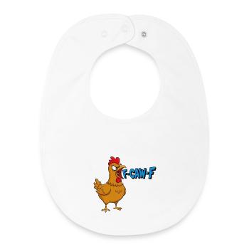 Poulet F-CAW-F – Illustration drôle de mème - Bavoir bébé bio - blanc - Devant