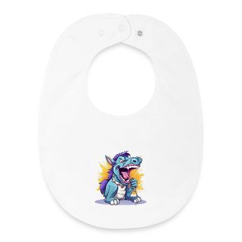 Singender Drache auf Bühne - Baby Organic Lätzchen - Weiß - Vorne