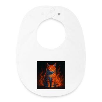 The flaming gaze of the firecat - Baby Organic Bib - white - Front