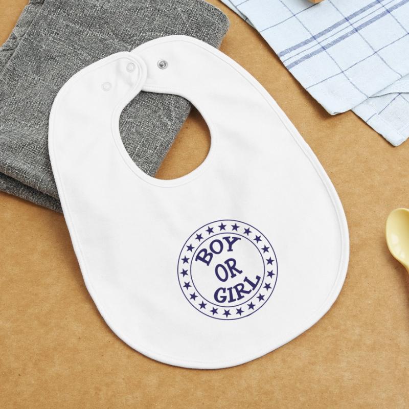 Junge oder Mädchen? Schwangerschaftsgeburt Schwanger Baby Organic Lätzchen