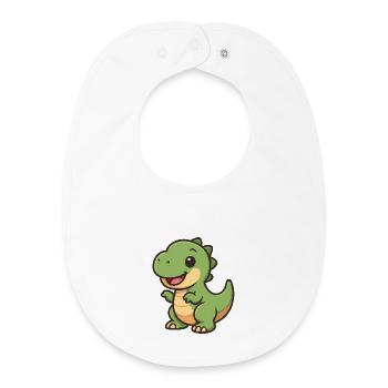 Happy Dino Cuddle Clipart - Baby Organic Bib - white - Front