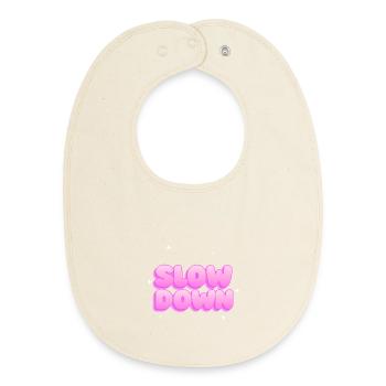 Plus lentement - Bavoir bébé bio - écru doux - Devant