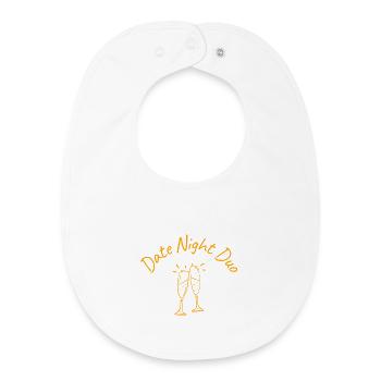 Duo de soirées en amoureux – Santé à nous, couple, flirt, amour - Bavoir bébé bio - blanc - Devant