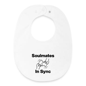 Soulmates in Sync – Perfect Match, Seelenverwandt - Baby Organic Bib - white - Front