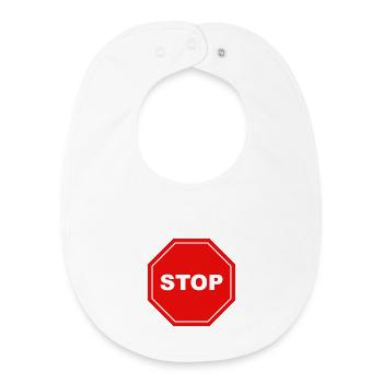 Panneau stop - Bavoir bébé bio - blanc - Devant