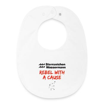 Signe du zodiaque Verseau, Rebelle avec une Cause Naissance - Bavoir bébé bio - blanc - Devant