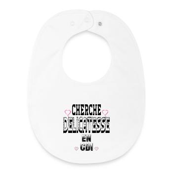 Cherche Délicatesse en CDI - Bavoir bébé bio - blanc - Devant