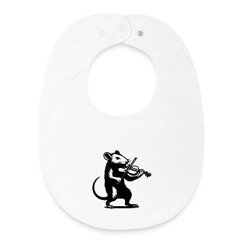 Rat joueur de violon - Bavoir bébé bio - blanc - Devant
