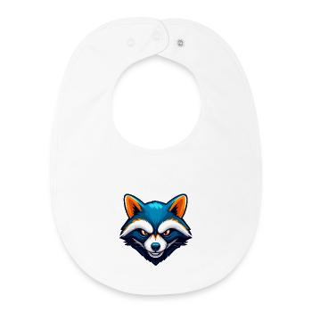 Fierce Raccoon Esports Maskottchen-Logo - Baby Organic Lätzchen - Weiß - Vorne