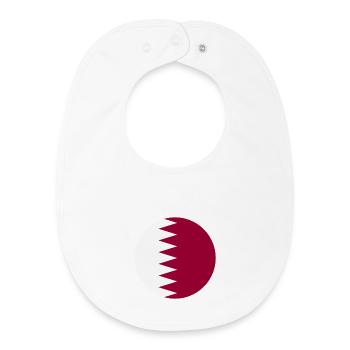 Drapeau rond du Qatar - Bavoir bébé bio - blanc - Devant