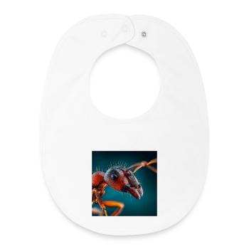 Realistic Ants Macro Portrait Wildlife - Baby Organic Bib - white - Front