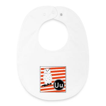U wie Uhu - Baby Organic Lätzchen - Weiß - Vorne