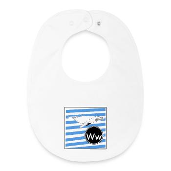 W pour Whale - Bavoir bébé bio - blanc - Devant