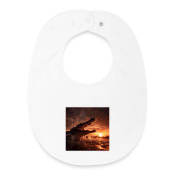 Wild Crocodile Action Sunset River - Baby Organic Bib - white - Front