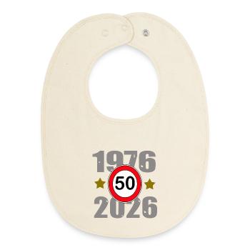 50 Jahre Jubiläum 1976-2026 - Baby Organic Lätzchen - Natur - Vorne