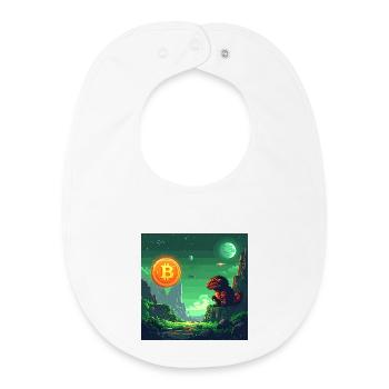 Odyssée Bitcoin dans l’espace - Bavoir bébé bio - blanc - Devant