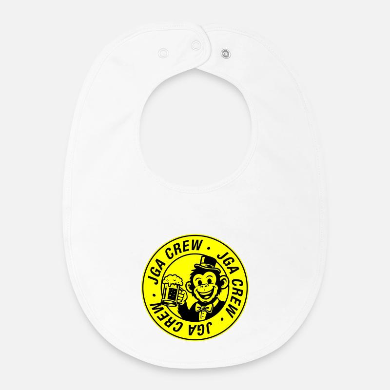 Bachelor Crew Monkey Bachelor Party - Baby Organic Bib - white