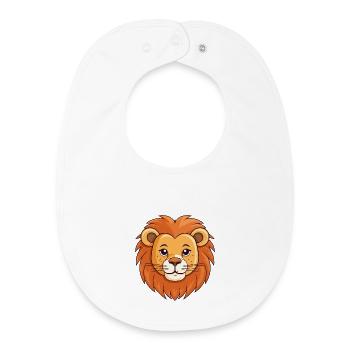 Lion Head Caricature - Baby Organic Bib - white - Front