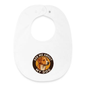 Ask_me_about_my_Dog_Design_ - Bavoir bébé bio - blanc - Devant