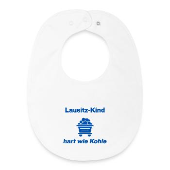 LAUSITZ-KIND: HART WIE KOHLE! - Baby Organic Lätzchen - Weiß - Vorne