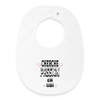 Cherche Passion en CDI - Bavoir bébé bio - blanc - Devant