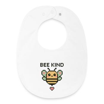 Enfant Abeille - Abeille Pixel avec des Cœurs - Bavoir bébé bio - blanc - Devant