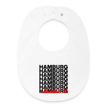 HAMBURG SKYLINE, HAMBURGLIEBE HAFENPANORAMA - Baby Organic Lätzchen - Weiß - Vorne