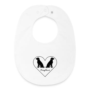 Amour du chien, logo du chien - Bavoir bébé bio - blanc - Devant