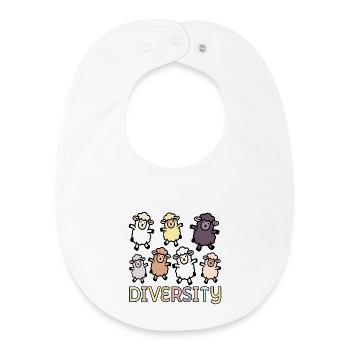 Diversity Sheep Inclusion - Baby Organic Bib - white - Front