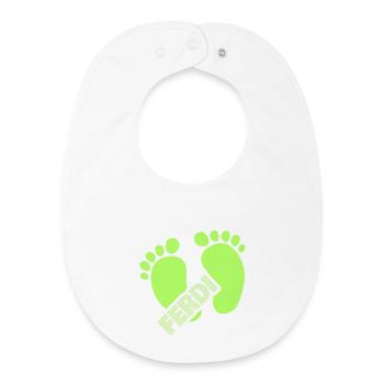 Naissance de Ferdi - Bavoir bébé bio - blanc - Devant