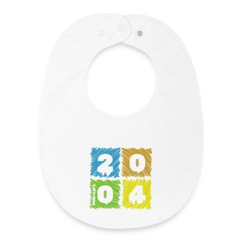 22. Geburtstag Farbige Patches since 02/2004 - Baby Organic Lätzchen - Weiß - Vorne