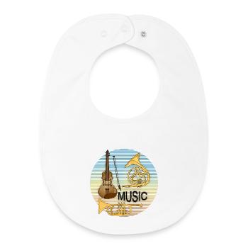 Musikinstrumente - Baby Organic Lätzchen - Weiß - Vorne