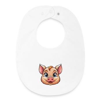Face de cochon - Bavoir bébé bio - blanc - Devant