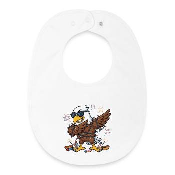 Drôle d’aigle en dab pour le 4 juillet - Bavoir bébé bio - blanc - Devant