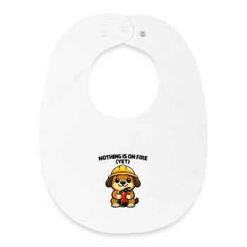 Construction site doggy: Nothing burns (yet) - Baby Organic Bib - white - Front