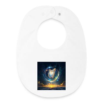 Harp in Cosmic Dawn - Baby Organic Bib - white - Front