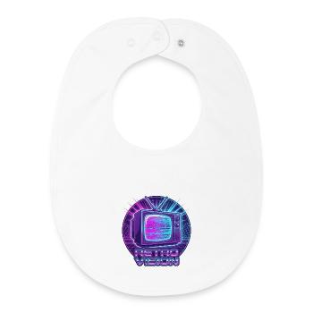 Rétro Vision Neon TV - Bavoir bébé bio - blanc - Devant