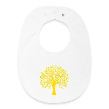 Icon Orange Jumbo Tree Print Silhouette - Baby Organic Bib - white - Front