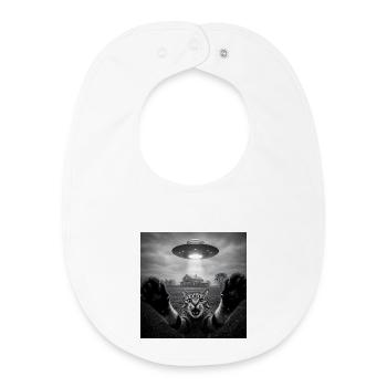 Funny UFO Space Cat Alien Design - Baby Organic Bib - white - Front