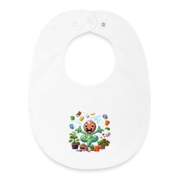 Super-héroïne plante joyeuse - Bavoir bébé bio - blanc - Devant